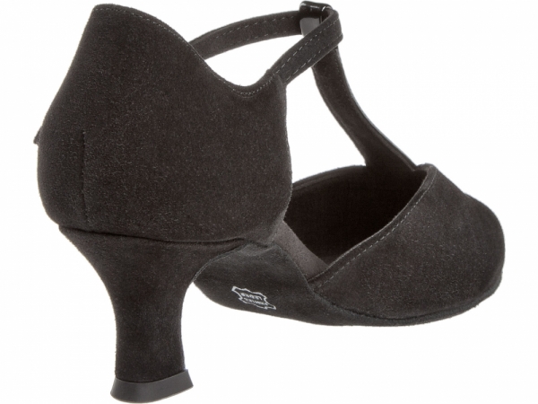 Die aus Velourleder hergestellten Tanzschuhe haben einen 5cm Absatz.